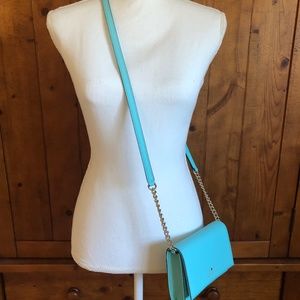 NWOT Convertible Kate Spade Mini Crossbody Bag, Light Blue, Gold Hardware